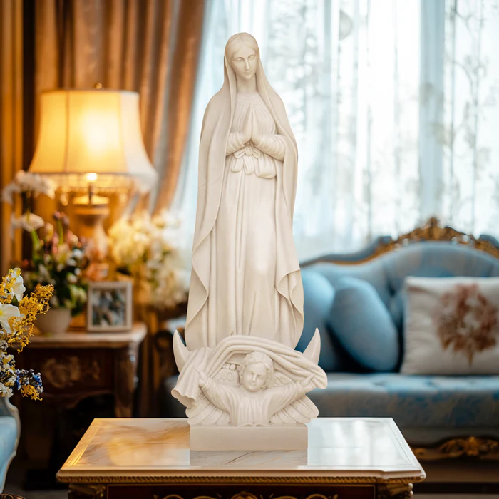 FINEST FM 046 our lady of grace marble statue 5