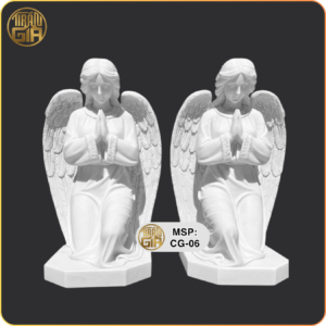 Cặp Tượng Thiên Thần Lăng Mộ Công Giáo Bằng Đá